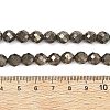 Natural Gold Pyrite/Golden Pyrite Beads Strands G-G458-H01-8mm-5