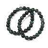 Natural Moss Agate Round Beaded Stretch Bracelets GG-CBA12F1-02A-08-4
