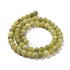 Round Frosted Natural TaiWan Jade Bead Strands G-M248-6mm-02-2