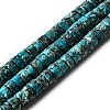 Synthetic Silver Line Turquoise Beads Strands G-L617-F03-3x6mm-2