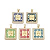 Brass Micro Pave Clear Cubic Zirconia Pendants KK-N254-216G-B-1