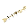 Brass Pave Cubic Zirconia Clear Cubic Zirconia & Natural Labradorite & Enamel European Dangle Charms GG-CBA3401-01G-A03-2