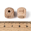 Engraved Beech Wood Beads WOOD-N022-08-5