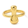 Initials Brass Open Cuff Ring for Women RJEW-N046-02I-G-2