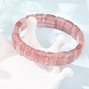 Synthetic Strawberry Quartz Beaded Stretch Bracelets for Unisex G-K303-02K-3