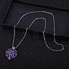 Alloy Hollow Flower Diffuser Locket Pendant Necklaces with Purple Velvet Aromatherapy Tablets Inside ZC3163-2