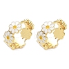 Brass Enamel Hoop Earrings for Women EJEW-A167-27A-01-4