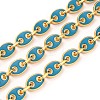 Golden Plated Alloy Enameled Coffee Bean Links Chains LCHA-H004-01G-E-1