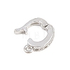 Brass Micro Pave Clear Cubic Zirconia Fold Over Clasps KK-H268-08P-2
