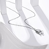 Anti-Tarnish 304 Stainless Steel & Plastic Pearl Paw Print Pendant Cable Chain Necklaces for Women STAS-Z114-16P-2