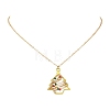 Zinc Alloy Glass Colorful Christmas Tree Pendant Brass Cable Chain Necklaces NJEW-TA00267-2