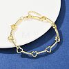 Brass Micro Pave Clear Cubic Zirconia Link Chain Bracelets for Women BJEW-F504-10G-1