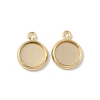 Flat Round Brass Pendant Cabochon Settings KK-K414-14B-G-1