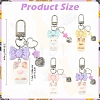 Cat Shape Flocky Opaque Resin & Opaque Acrylic Bowknot & Alloy Heart Charms Pendant Decorations HJEW-YW00343-01-3