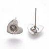 304 Stainless Steel Ear Stud Components X-STAS-G187-09P-2