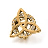 304 Stainless Steel Rhinestone Cuff Open Rings RJEW-H269-07G-5