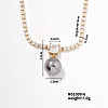 Elegant Pearl Pendant with Shiny Diamond Chain Necklace Jewelry for Women TF6886-6-1