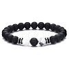 8mm Round Frosted Natural Obsidian & Howlite & Lava Rock Beaded Stretch Bracelets for Women Men AC1855-1-5