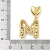 Brass Micro Pave Cubic Zirconia European Dangle Charms KK-P281-01G-M-3