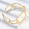 Brass Large Oval Link Chain Cuff Bangles for Women KK-CBACA61-04G-2