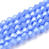 Opaque Solid Color Electroplate Glass Beads Strands EGLA-A039-P2mm-A19-1