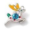 Christmas Deer with Money Bag Rack Plating Alloy Enamel Pendants FIND-I039-024A-P-1