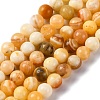 Natural Yellow Jade Beads Strands X-G-F591-17-8MM-1