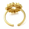 Brass Micro Pave Clear Cubic Zirconia Open Cuff Rings for Women RJEW-Z070-04G-03-3