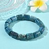 Column Natural Apatite Beads Stretch Bracelets for Women Men BJEW-A148-01A-18-2
