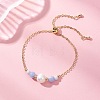 Natural Blue Lace Agate Beads Link Bracelets BJEW-JB13087-03-1