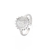 Non-Tarnish 304 Stainless Steel Flat Round with Initial Letter Open Cuff Ring for Men Women RJEW-S405-246P-T-3