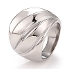 304 Stainless Steel Textured Chunky Ring RJEW-B040-21P-1