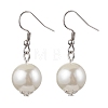 Round ABS Plastic Imitation Pearl Beads Necklace and Dangle Earring Sets for Women SJEW-JS01305-6