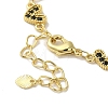 Rack Plating Brass Micro Pave Cubic Zirconia Heart Link Chain Bracelets for Women BJEW-P323-09G-4