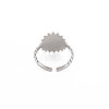 Non-Tarnish 304 Stainless Steel Flat Round with Initial Letter Open Cuff Ring for Men Women RJEW-S405-246P-Q-2