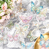 4 Sets 4 Styles Holographic Butterfly PET Waterproof Laser Stickers Sets DIY-CP0008-92-4