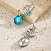 Elegant Alloy Butterfly with Teardrop Dangle Stud Earrings TF5032-2