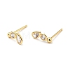 Clear Cubic Zirconia Teardrop Stud Earrings X-EJEW-G297-22G-1