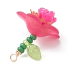 Glass Seed Beaded Rose Flower Pendants PALLOY-MZ01231-01-4