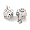 Brass Micro Pave Clear Cubic Zirconia Pendants KK-Q814-25P-2