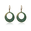 Bohemian Style Alloy Synthetic Turquoise Dangle Earrings FS-WG7654C-08-1
