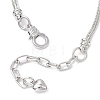 3 Pcs 3 Styles Alloy Snake Chain Charms Bracelets BJEW-JB11448-5