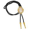 Natural Rose Quartz  with PU Leather Lariat Necklace NJEW-WH20010-02D-1