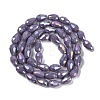 Opaque Solid Color Electroplate Glass Beads Strands EGLA-N013-P8mm-B09-2