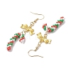 Christmas Theme Glass Seed Beaded Dangle Earrings for Women EJEW-MZ00215-4