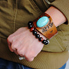 PU Leather & Oval Synthetic Turquoise Bracelets WG45792-02-1