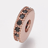 Brass Micro Pave Cubic Zirconia Bead Spacers ZIRC-K074-11B-02-2