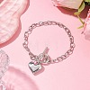 Alloy Heart Charm Bracelet with Cable Chains BJEW-JB10130-01-2