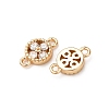 Brass Pave Cubic Zirconia Connector Charms ZIRC-L105-02G-07-2