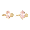 Brass Pave Cubic Zirconia Horse Eye Connector Charms KK-P347-03G-01-2